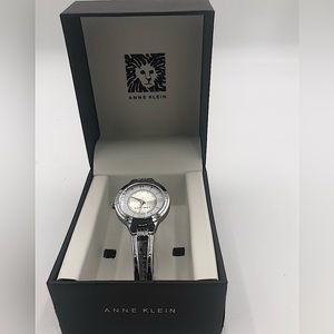 ANNE KLEIN silver bracelet style watch, with box